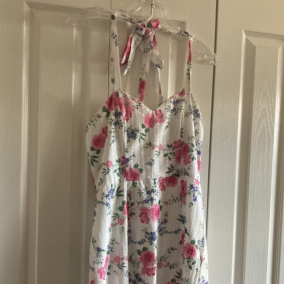 NWOT Cottagecore Schiffy Eyelet White w Pink Floral Print Sundress … - Picture 7 of 12